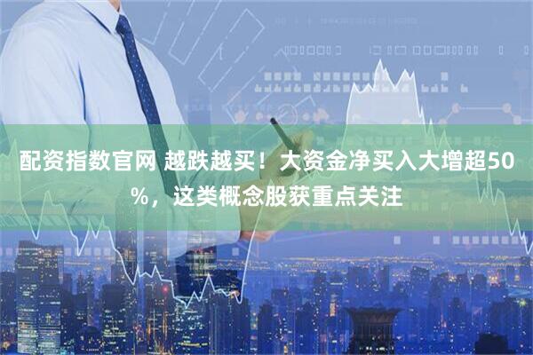 配资指数官网 越跌越买！大资金净买入大增超50%，这类概念股获重点关注