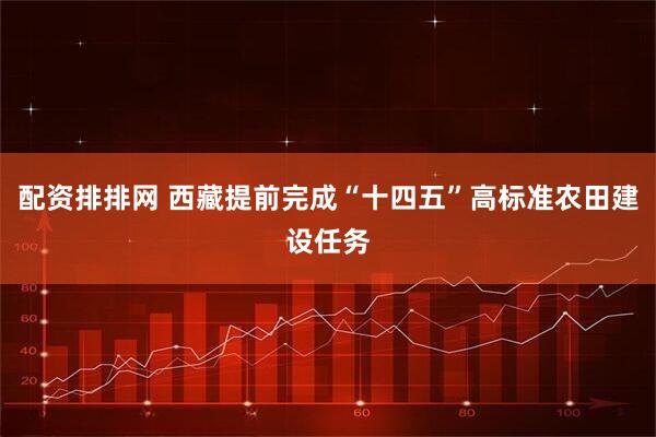 配资排排网 西藏提前完成“十四五”高标准农田建设任务